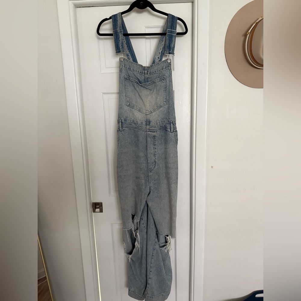 We The Free Light Blue Denim overalls